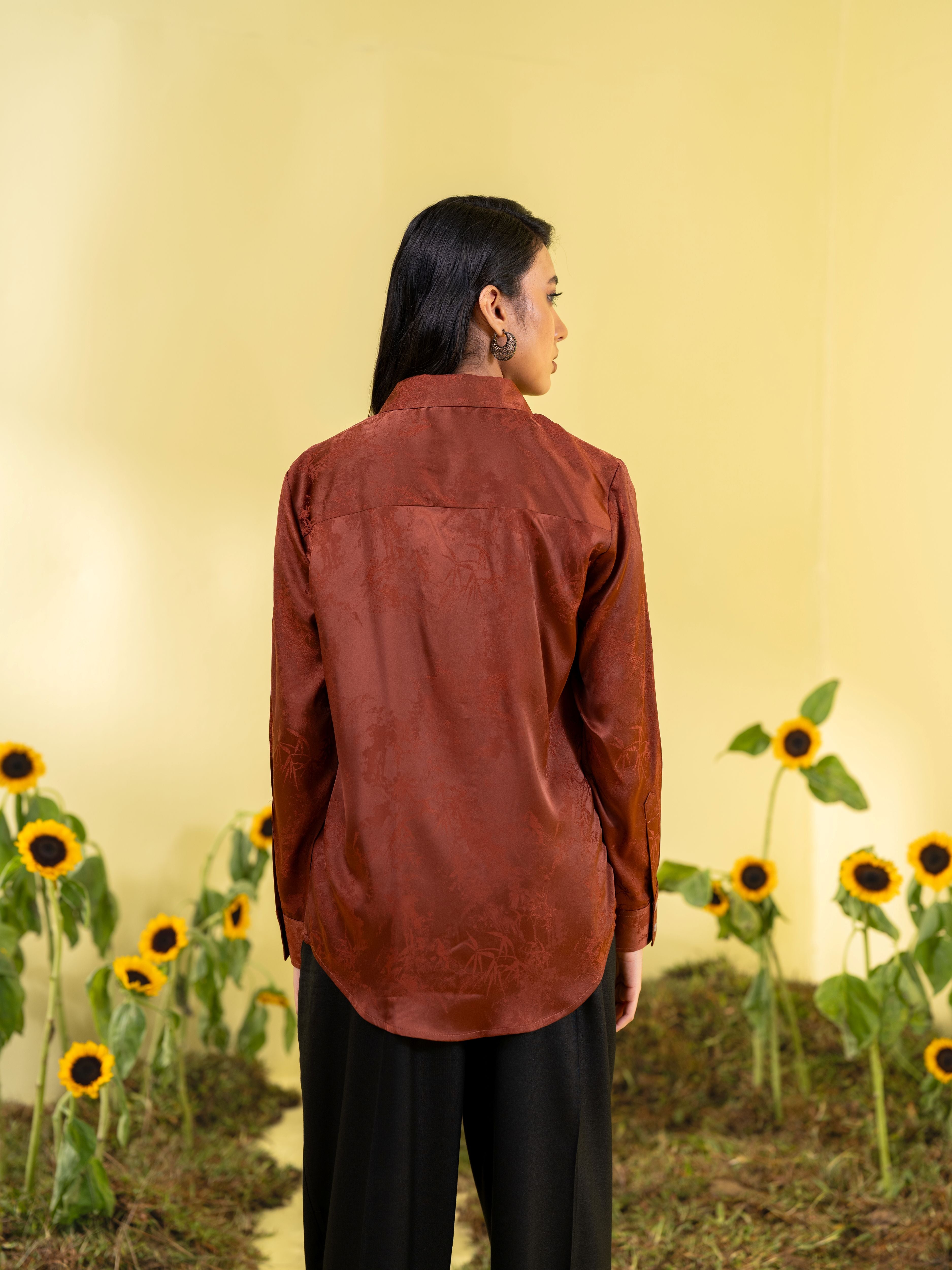 Women's Coffee Bronze Formal Shirt