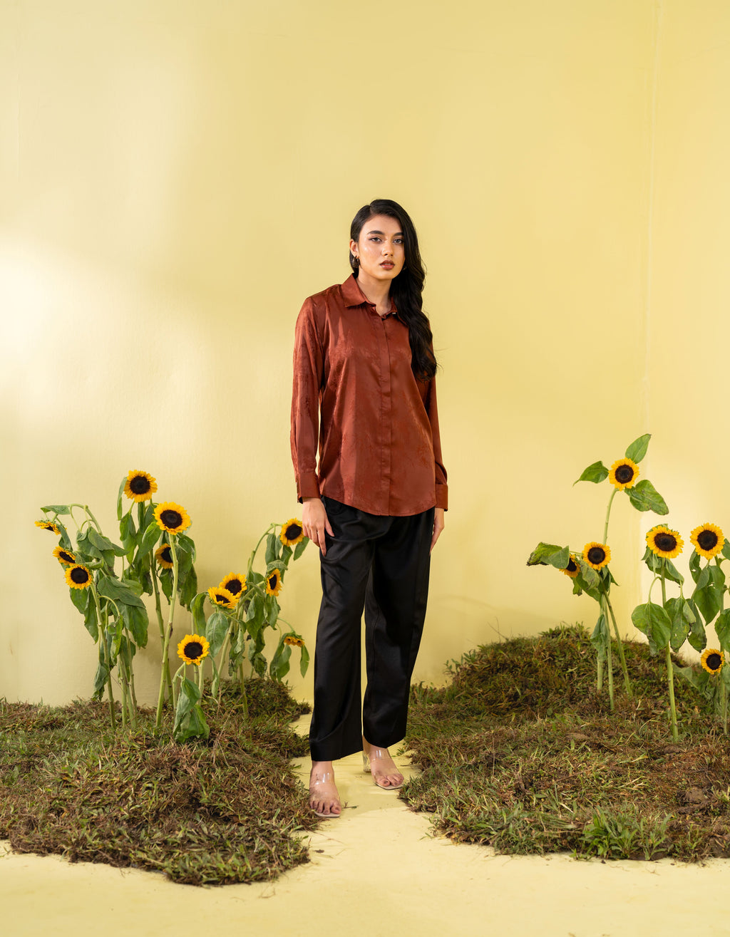 Women's Coffee Bronze Formal Shirt