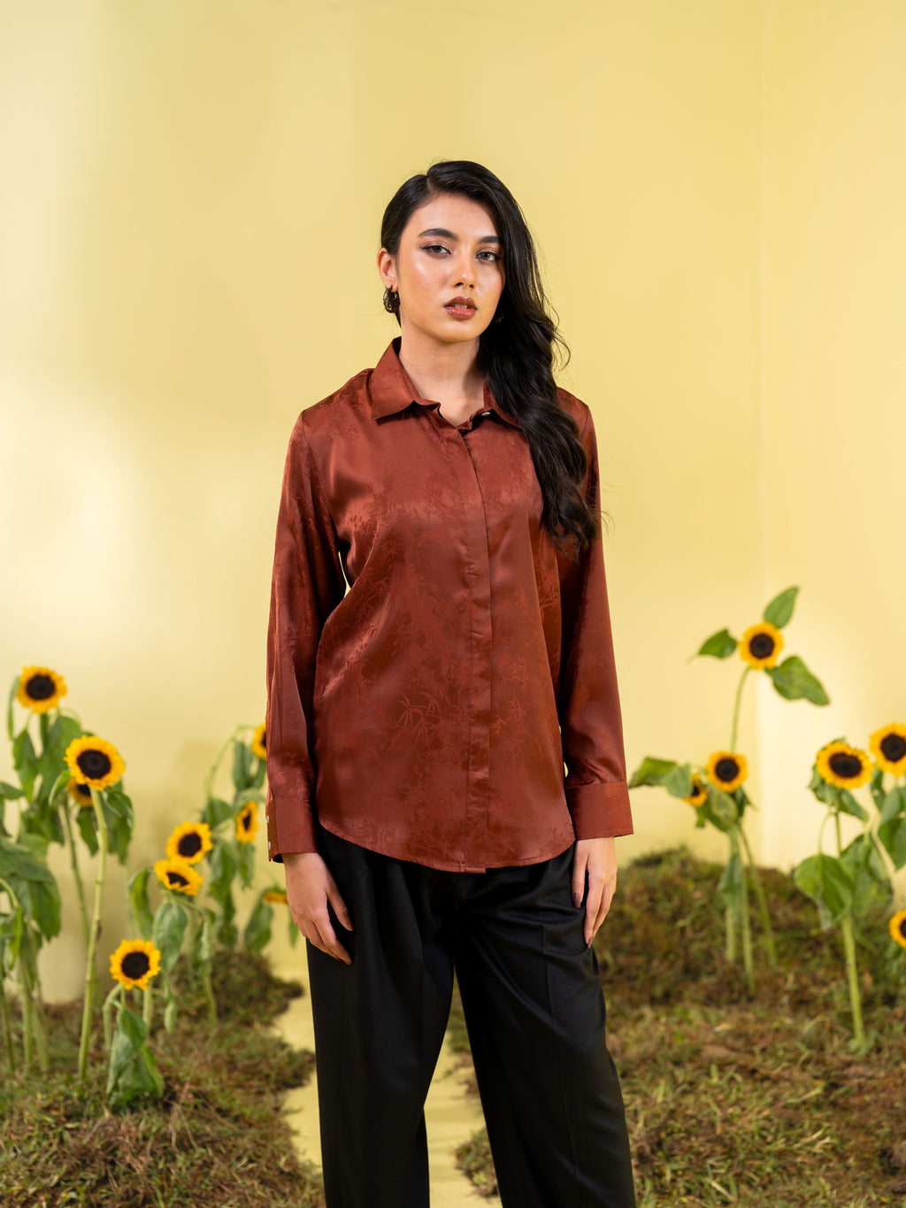 Women's Coffee Bronze Formal Shirt
