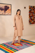 Women's Beige 2 Piece Suit