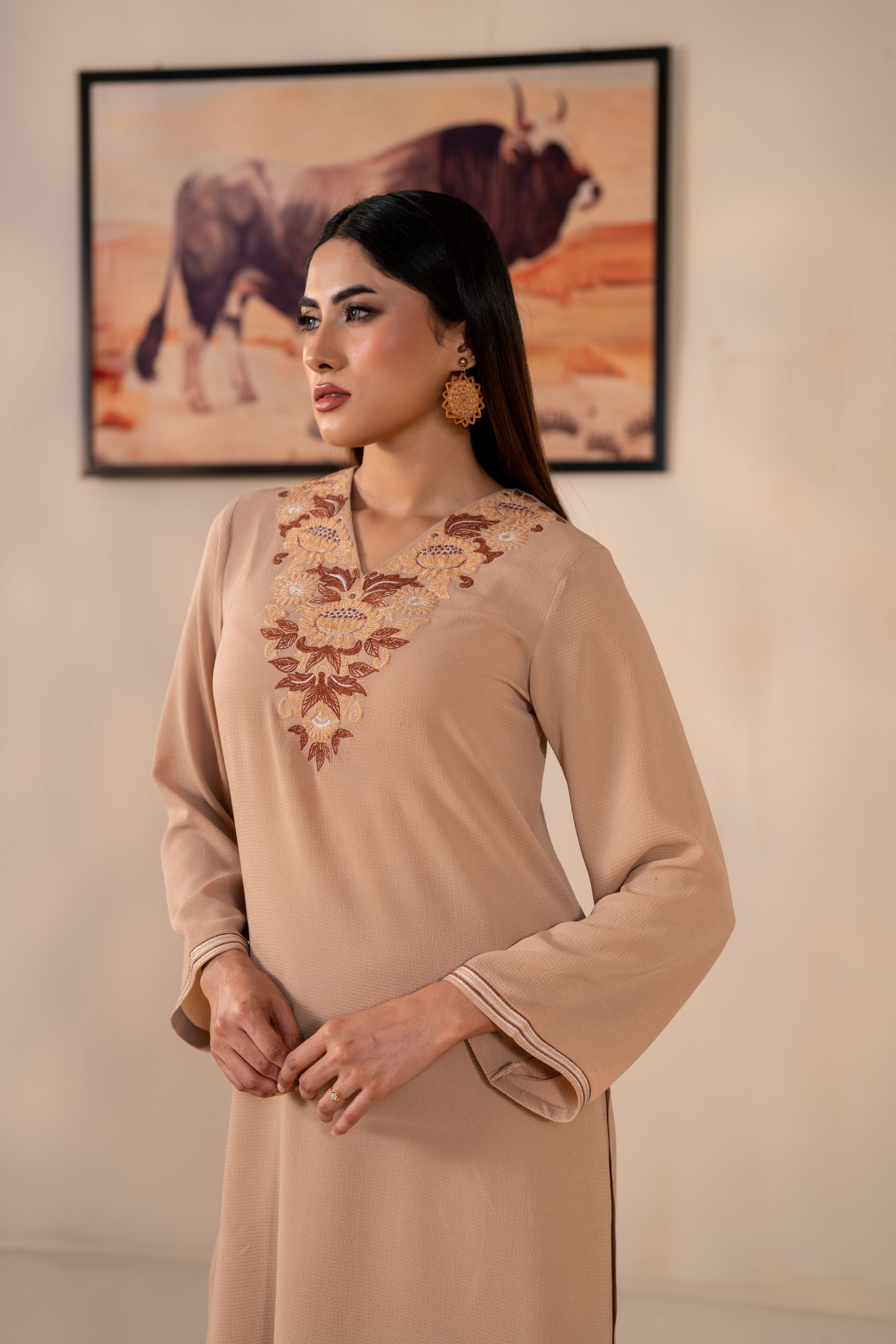 Women's Beige 2 Piece Suit