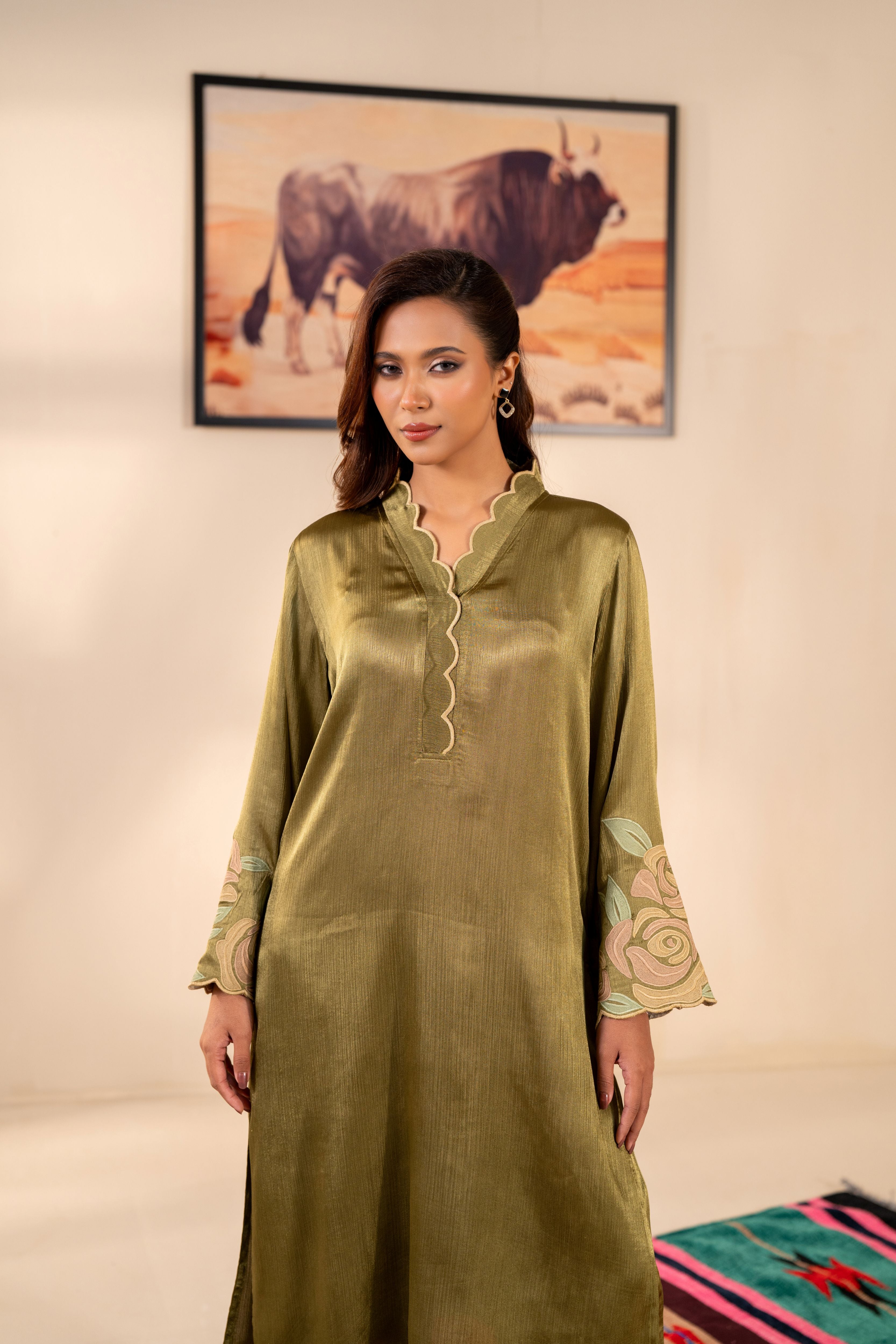 Women's Olive Green 2 Piece Suit