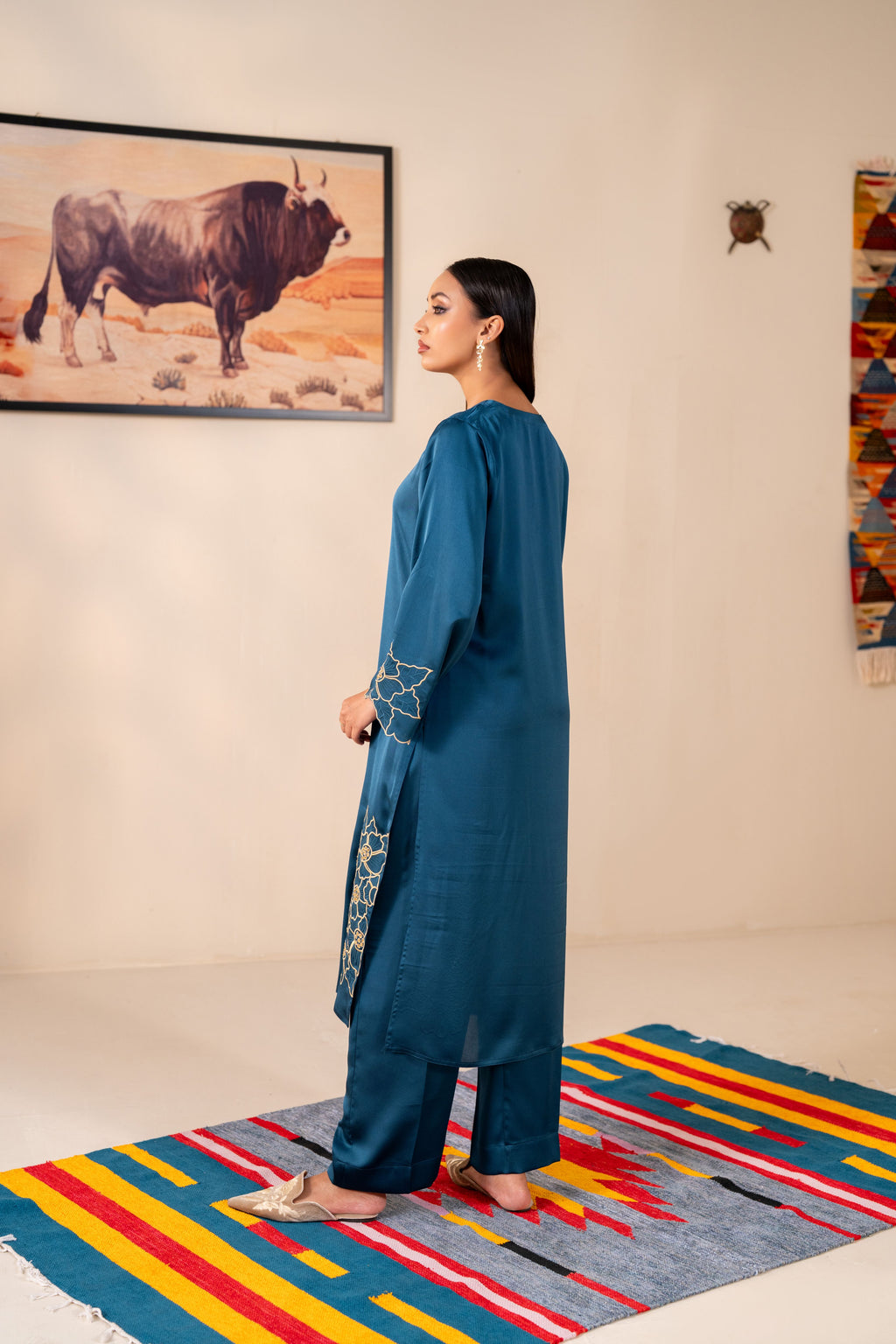 Women's Teal 2 Piece Suit