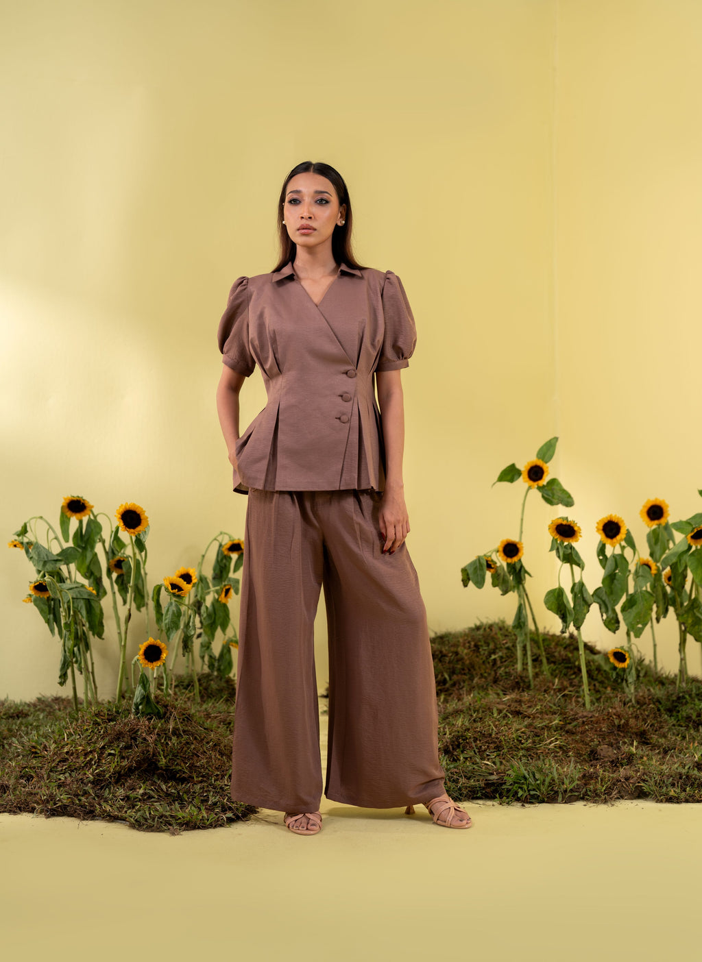 Women's Brown Stone 2 Piece Suit