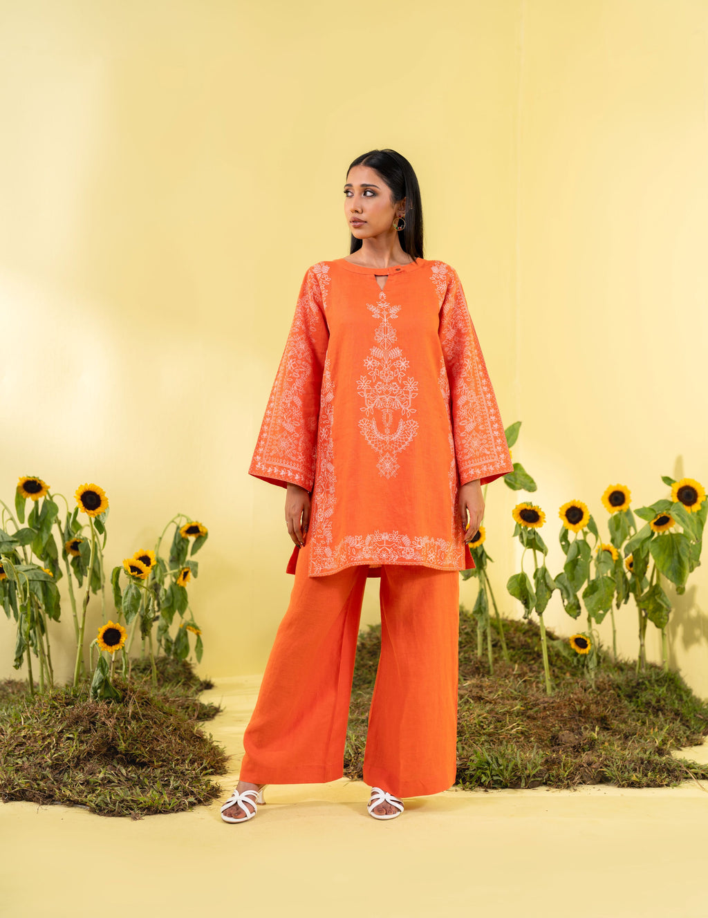 Women's Orange 2 Piece Suit