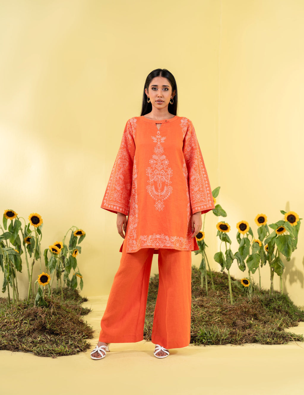 Women's Orange 2 Piece Suit