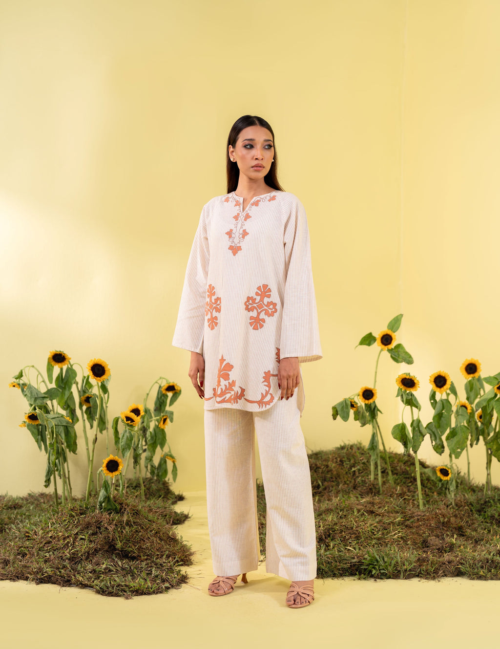 Women's Beige 2 Piece Suit