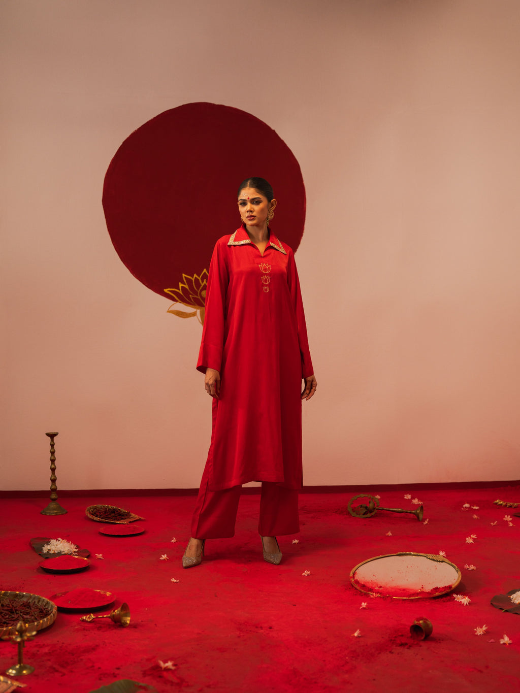 Women's Chilli Red 2 Piece Suit