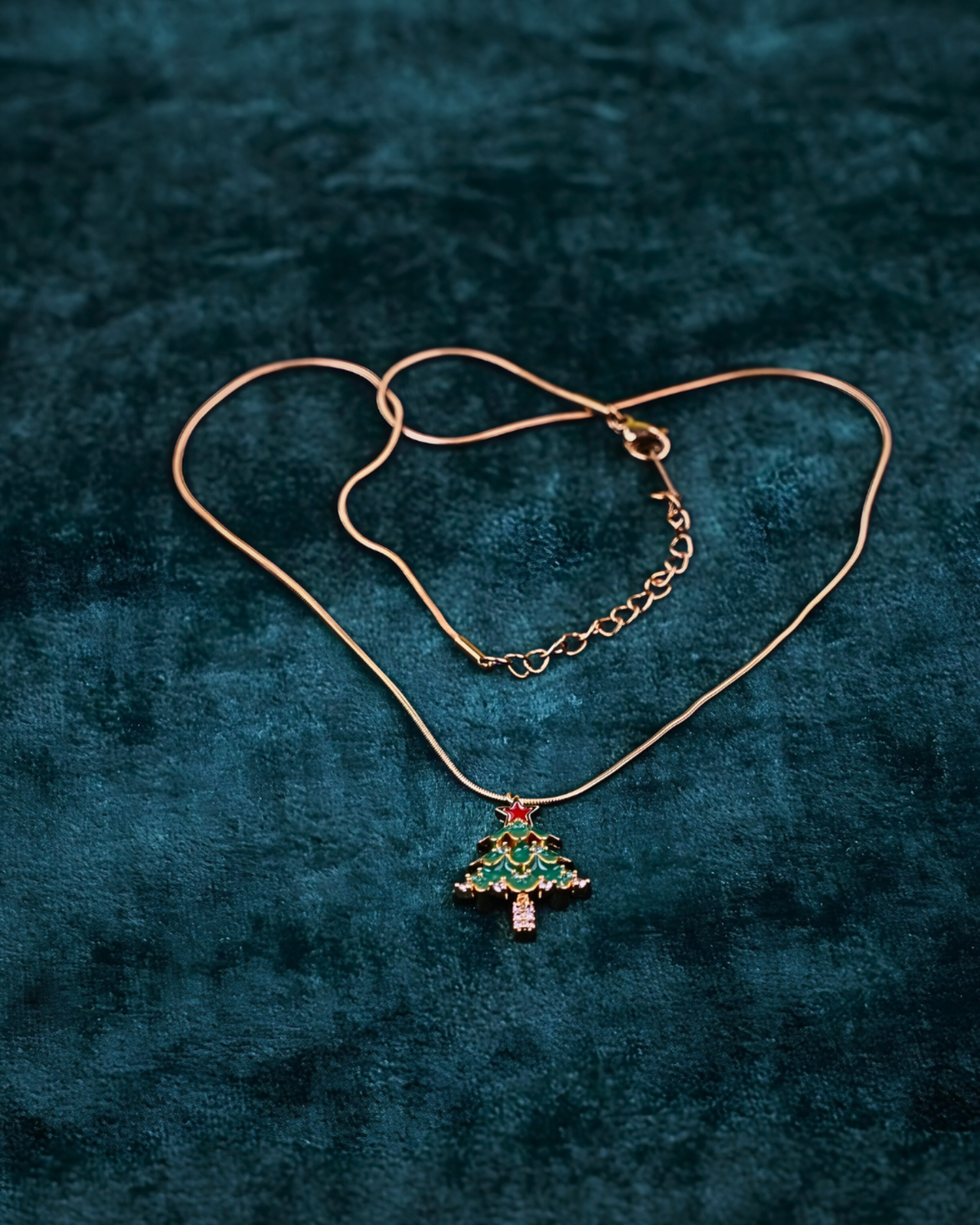 Festive Christmas Tree Pendant Necklace