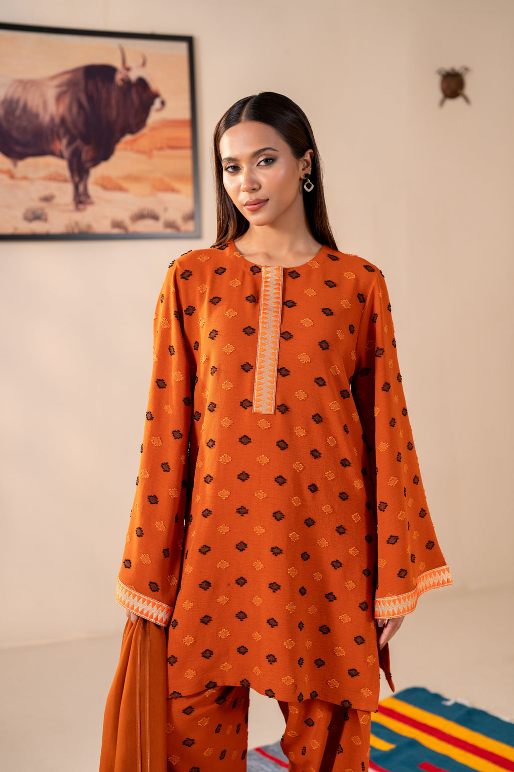 Women's 3 Piece Suit Burnt Orange