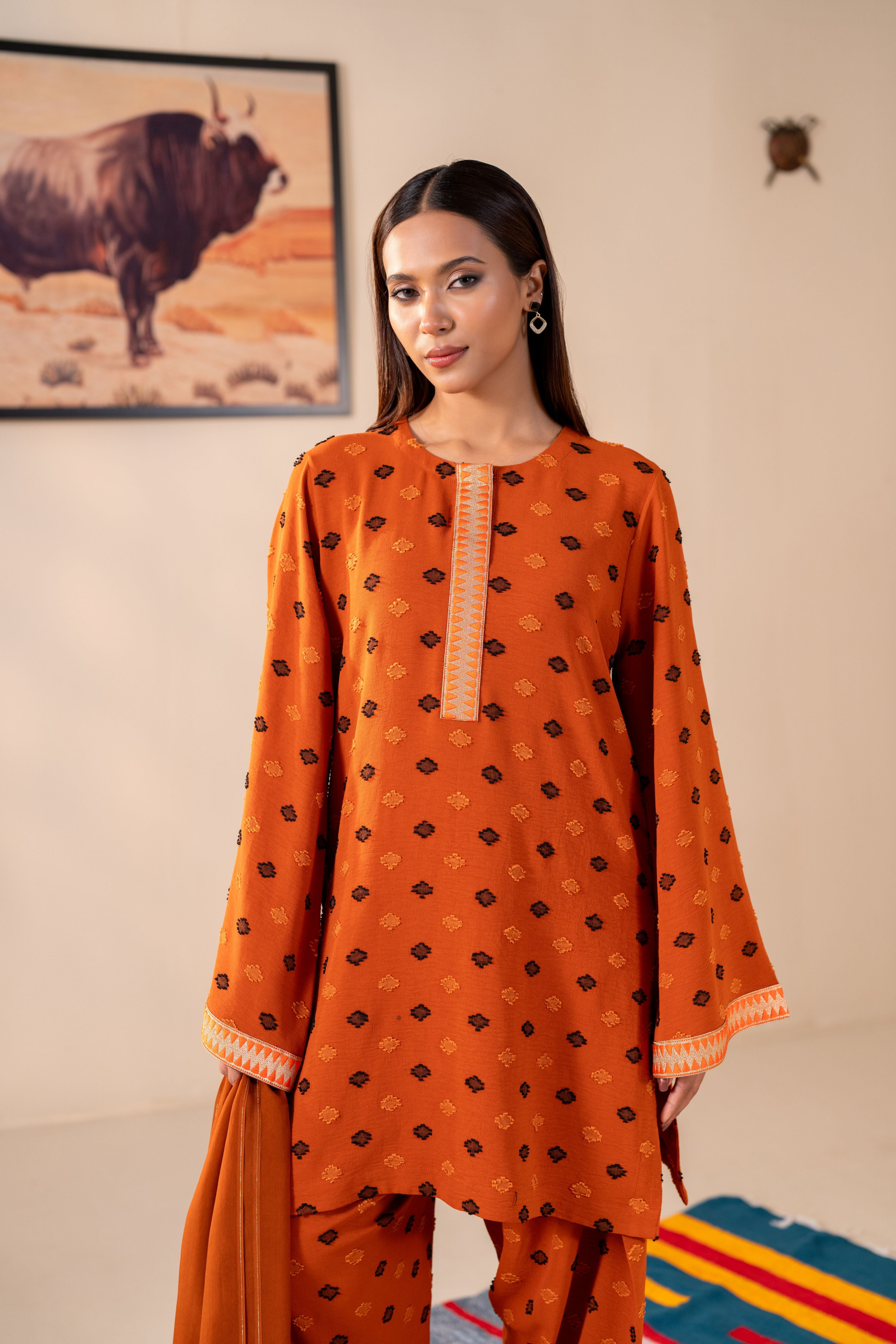 Women's 3 Piece Suit Burnt Orange