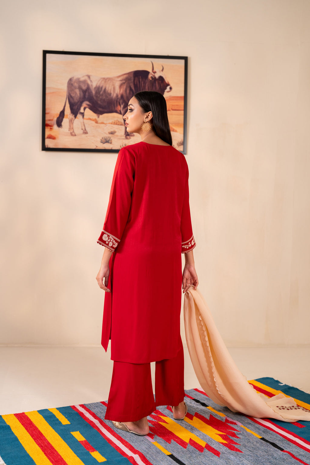 Women's Scarlet Red 3 Piece Suit