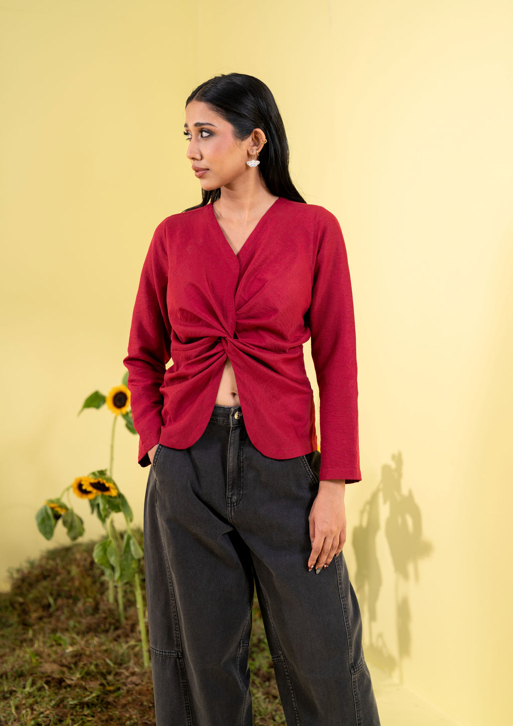 Women's Evening Top Maroon
