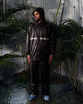 Men's Black Raincoat with Reflective Safety Stripe